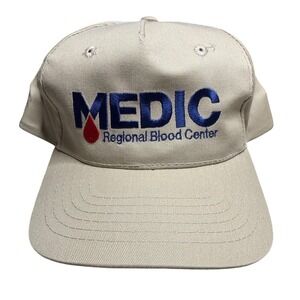 Medic Regional Blood Center Hat‎ Cobra Caps Beige Adjustable Baseball Cap